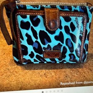 Blue Leopard Print Women's Bag